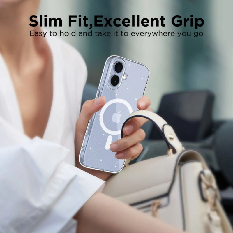 Θήκη Tech-Protect FlexAir MagSafe για Apple iPhone 17, διάφανη με glitter
