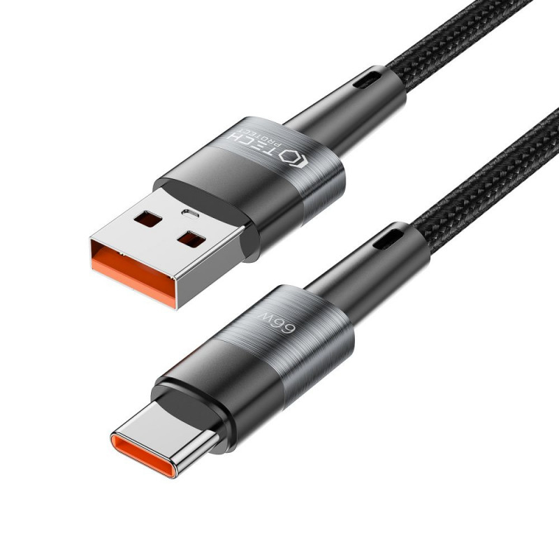 Καλώδιο Tech-Protect Ultraboost USB-A / USB-C, 66W, 6A, 50 cm, γκρι