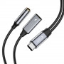 Tech-Protect Ultraboost προσαρμογέας USB-C σε USB-C και mini jack 3.5 mm, 60W, μαύρος