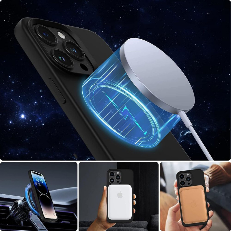 Θήκη Tech-Protect Silicone MagSafe για Apple iPhone 13 / 14, μαύρη (THP2235)