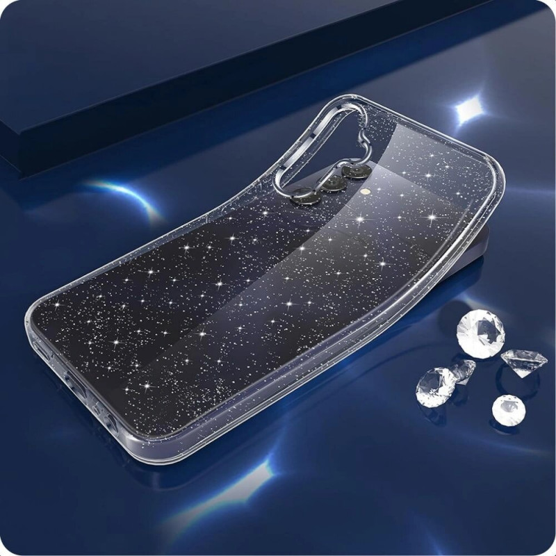 Θήκη Tech-Protect FlexAir για Samsung Galaxy S25, διάφανη με glitter