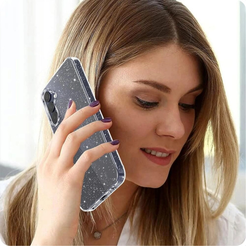 Θήκη Tech-Protect FlexAir για Samsung Galaxy S25, διάφανη με glitter