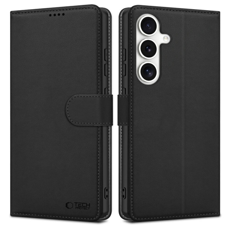 Θήκη πορτοφόλι Tech-Protect για Samsung Galaxy S25, μαύρη
