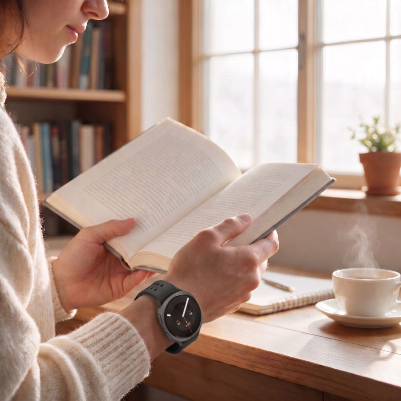 Tech-Protect Λουράκι ρολογιού από σιλικόνη Air για Samsung Galaxy Watch 8 / 9 / Classic 40 / 44 / 46 mm, μαύρο