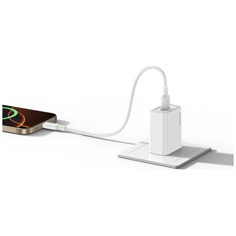 USAMS CC326 T69 φορτιστής τοίχου USB-A, 10.5 W, 2.1 A, λευκός
