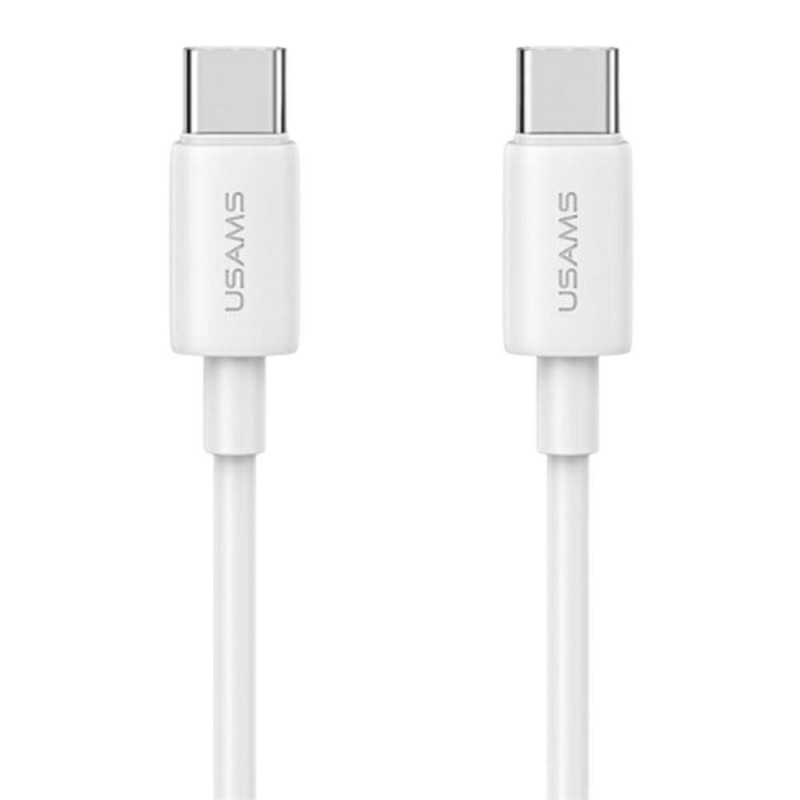 USAMS CC339 T76 φορτιστής τοίχου GaN USB-C 45W με καλώδιο SJ711 USB-C σε USB-C (1 m), λευκός