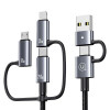 Καλώδιο φόρτισης και δεδομένων 6 σε 1 USAMS Sufeng Series SJ737, 240W, ψηφιακή οθόνη, κράμα αλουμινίου, 1,2 m