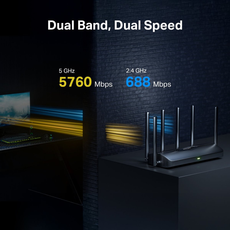 Mercusys MR37BE δισυχικό router Wi-Fi 7, έως 6500 Mbps