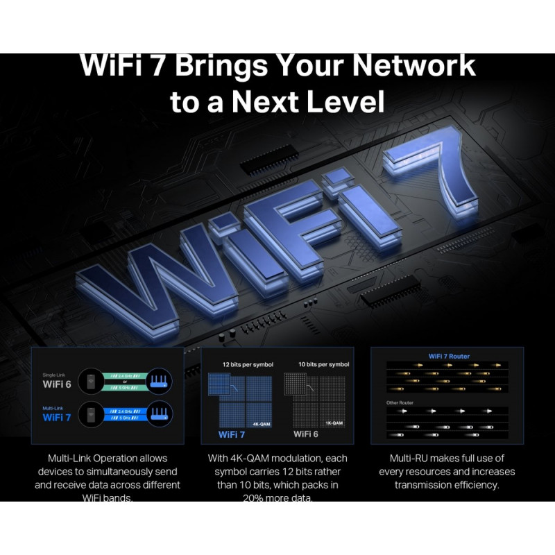 Mercusys MR37BE δισυχικό router Wi-Fi 7, έως 6500 Mbps