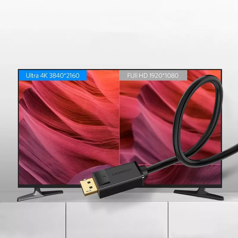 iLike Καλώδιο Ugreen DP102 (10212) DisplayPort 1.2 σε DisplayPort 1.2, 4K, 3 m, μαύρο