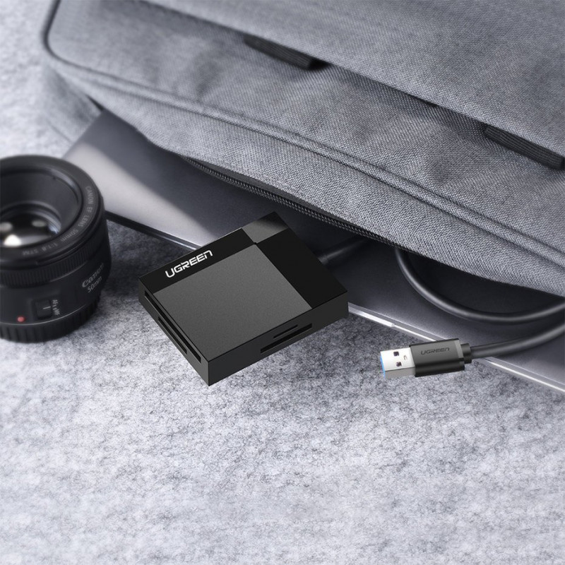 Ugreen CR125 αναγνώστης καρτών USB 3.0, SD / microSD / CF / MS, μαύρος