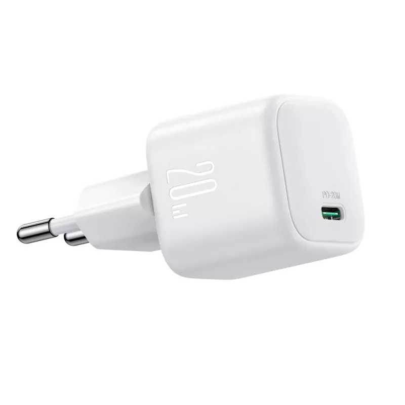 Joyroom TCG08 (JR-TCG08) Φορτιστής ταξιδιού GaN, USB-C, 20W, PD 3.0, QC 3.0, λευκός