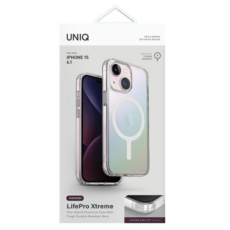 Θήκη φόρτισης UNIQ LifePro Xtreme MagClick για Apple iPhone 15, ιριδίζουσα