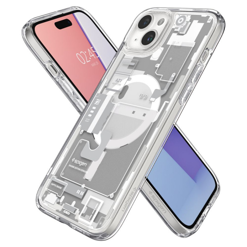 Θήκη Spigen Ultra Hybrid Mag με MagSafe για Apple iPhone 15 Plus / 14 Plus, Zero One, Λευκή