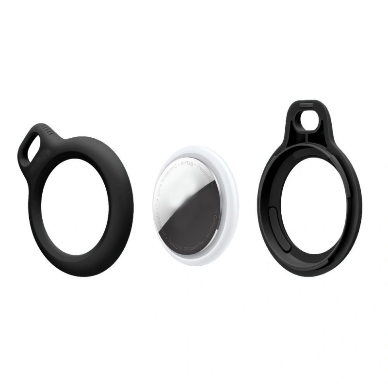 Θήκη μπρελόκ Tech-Protect Rough Chain για Apple AirTag, μαύρη (2 τεμ.)