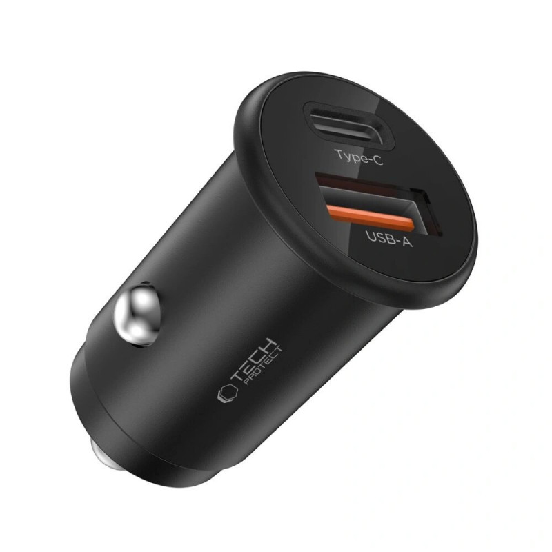 Tech-Protect CC02 Φορτιστής Αυτοκινήτου 2 Θυρών USB-A / USB-C, PD 35W / QC 3.0, Μαύρος (THP4079)