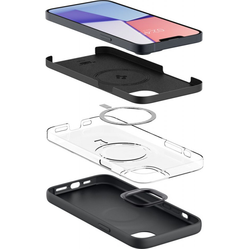 Θήκη MagSafe Spigen Silicone Fit Mag (ACS04920) για Apple iPhone 14 Plus / 15 Plus, Μαύρη