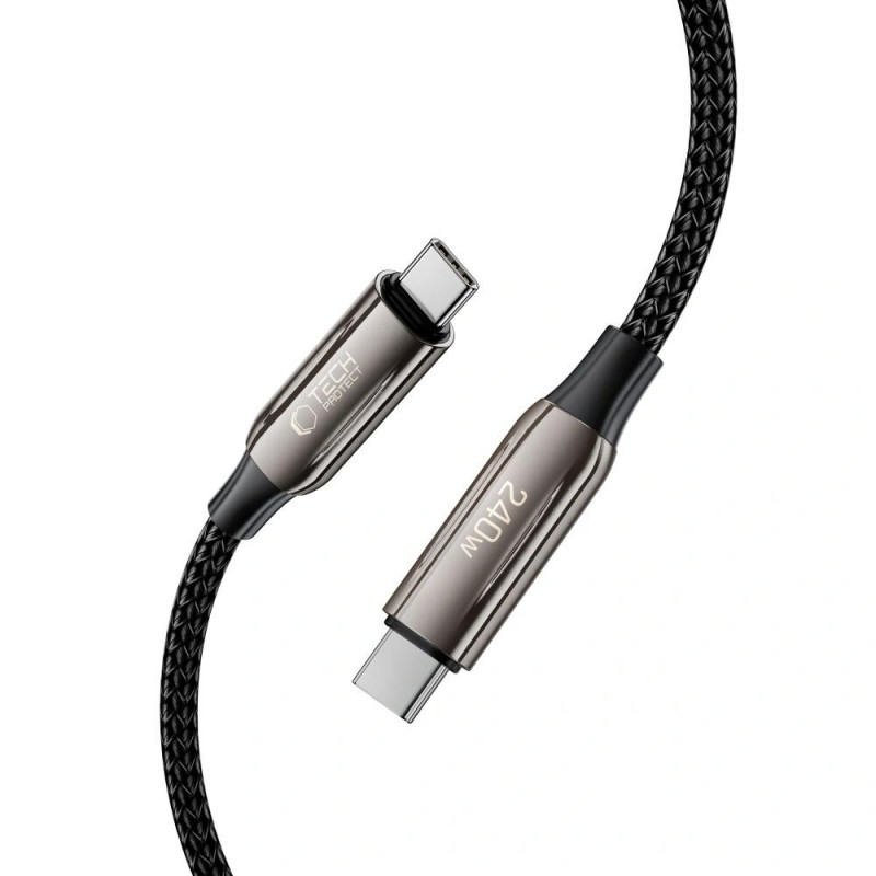 Tech-Protect UB10T Ultraboost Καλώδιο USB-C / USB-C PD240W/QC4.0, 100 cm, Μαύρο