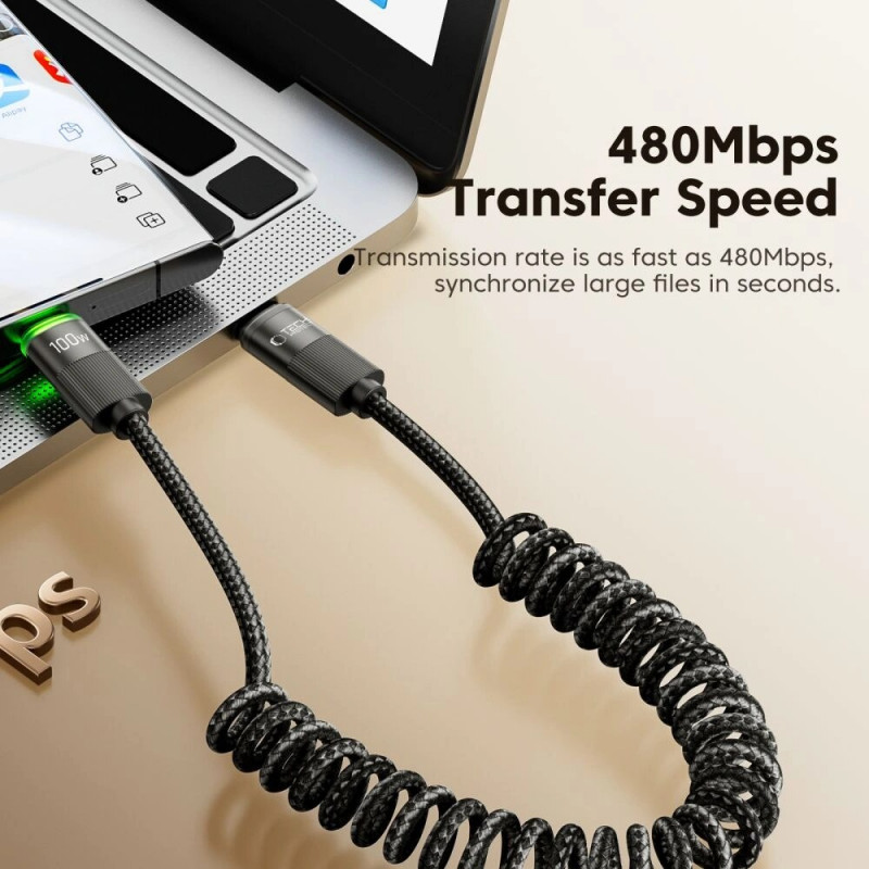 Tech-Protect UB20T Ultraboost Καλώδιο USB-C / USB-C PD100W/5A, 180 cm, Μαύρο