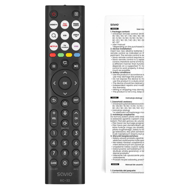 Savio RC-32 καθολικό τηλεχειριστήριο αντικατάστασης για τηλεόραση Hisense