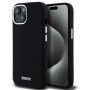 DKNY Apple iPhone 15 θήκη hardcase Liquid Silicone Small Metal Logo MagSafe, μαύρη