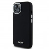 DKNY Apple iPhone 15 θήκη hardcase Liquid Silicone Small Metal Logo MagSafe, μαύρη
