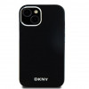 DKNY Apple iPhone 15 θήκη hardcase Liquid Silicone Small Metal Logo MagSafe, μαύρη