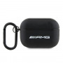 Θήκη Mercedes-AMG AMAP2SLWK Leather Big Logo για Apple AirPods Pro 2 (2022/2023), μαύρη, λευκό λογότυπο