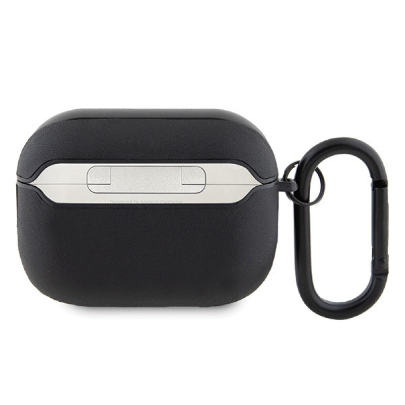 Θήκη Mercedes-AMG AMAP2SLWK Leather Big Logo για Apple AirPods Pro 2 (2022/2023), μαύρη, λευκό λογότυπο