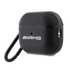 Θήκη Mercedes-AMG AMAP2SLWK Leather Big Logo για Apple AirPods Pro 2 (2022/2023), μαύρη, λευκό λογότυπο