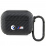 Θήκη BMW BMAPWMPUCA2 Carbon Double Metal Logo για Apple AirPods Pro, μαύρη
