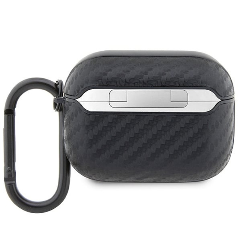 Θήκη BMW BMAPWMPUCA2 Carbon Double Metal Logo για Apple AirPods Pro, μαύρη