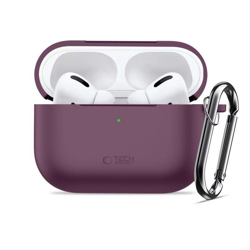 Θήκη φόρτισης Tech-Protect Silicone Hook THP6103 για Apple AirPods Pro 3, Burgundy