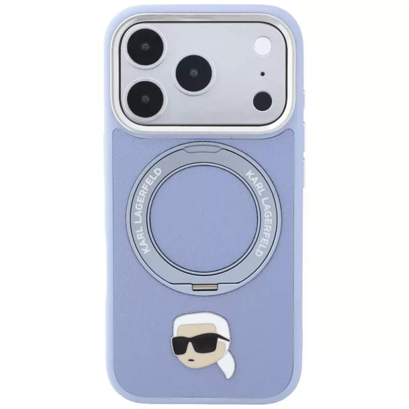 Θήκη Karl Lagerfeld with Ring Stand 360 Karl Head Pin MagSafe για Apple iPhone 18 Pro Max / 17 Pro Max, γαλάζιο (KF003238)