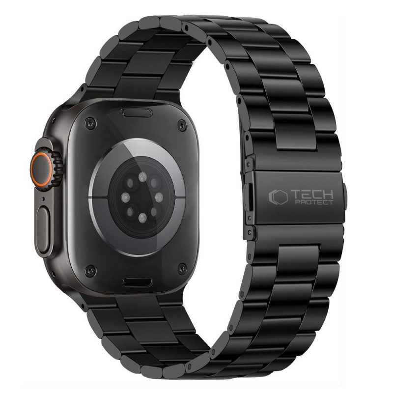 Tech-Protect Stainless THP6099 Apple Watch 8 / 9 / 10 / 11 / 12 / SE / Ultra 44/45/46/49 mm ανοξείδωτο μπρασελέ, μαύρο