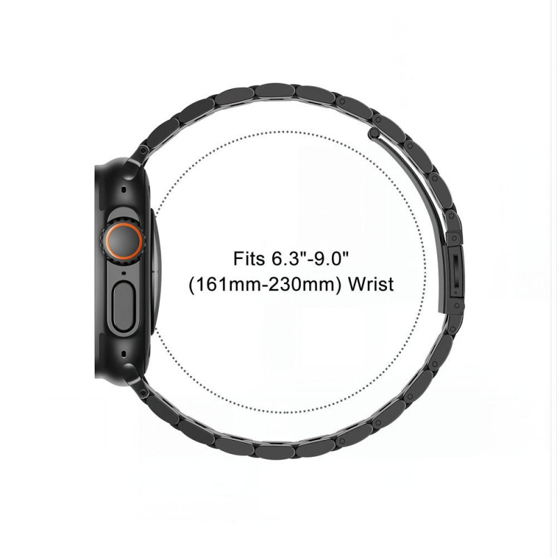 Tech-Protect Stainless THP6099 Apple Watch 8 / 9 / 10 / 11 / 12 / SE / Ultra 44/45/46/49 mm ανοξείδωτο μπρασελέ, μαύρο
