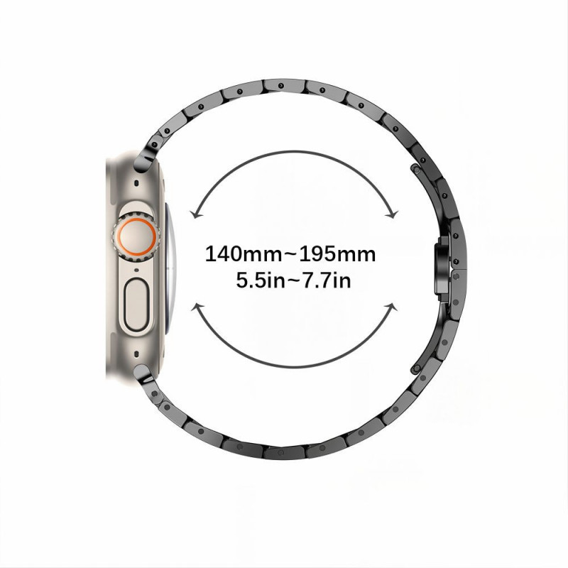 Tech-Protect Stainless THP6100 Apple Watch 8 / 9 / 10 / 11 / 12 / SE / Ultra 44/45/46/49 mm ανοξείδωτο μπρασελέ, Titanium/Πορτοκαλί