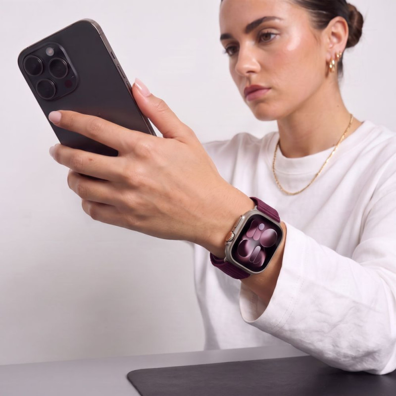 Tech-Protect Nylonloop Apple Watch 8 / 9 / 10 / 11 / 12 / SE / Ultra 44/45/46/49 mm Λουράκι ρολογιού, Deep Burgundy