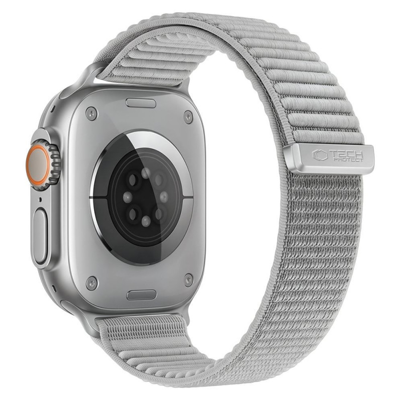 Tech-Protect Nylonloop Apple Watch 8 / 9 / 10 / 11 / 12 / SE / Ultra 44/45/46/49 mm Λουράκι Ρολογιού, Ανοιχτό Γκρι