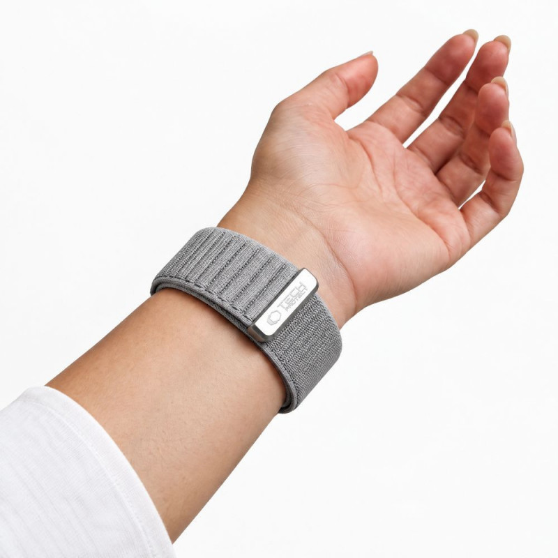 Tech-Protect Nylonloop Apple Watch 8 / 9 / 10 / 11 / 12 / SE / Ultra 44/45/46/49 mm Λουράκι Ρολογιού, Ανοιχτό Γκρι