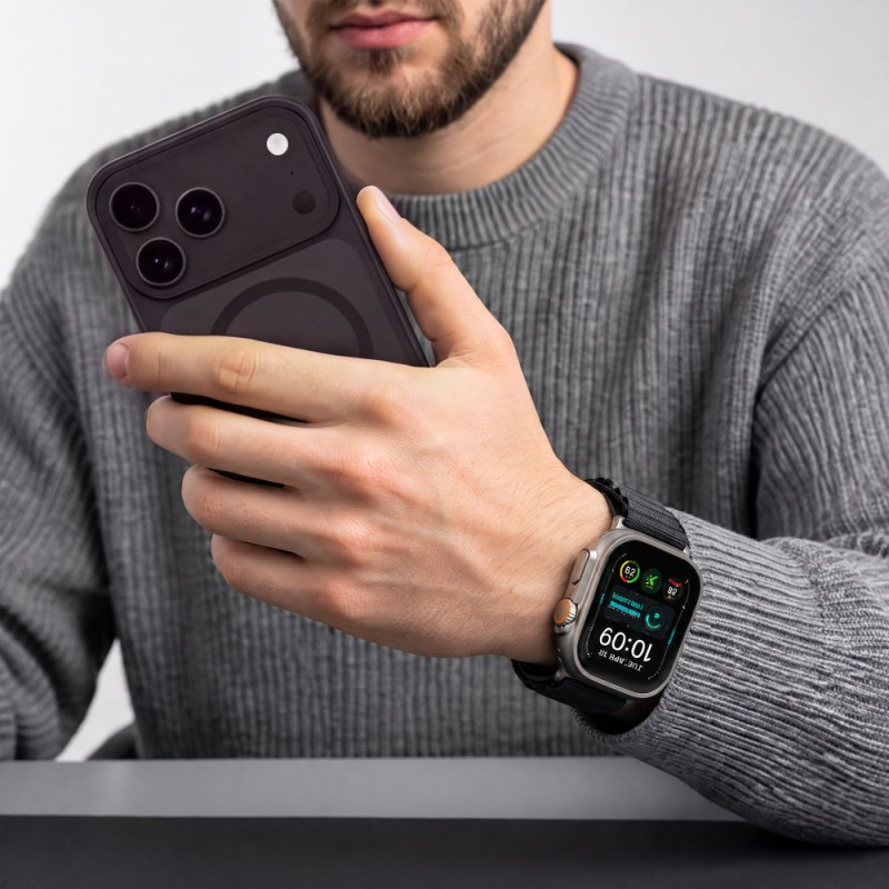 Tech-Protect Nylon Pro Apple Watch 8 / 9 / 10 / 11 / 12 / SE / Ultra 44/45/46/49 mm Λουράκι ρολογιού, Μαύρο
