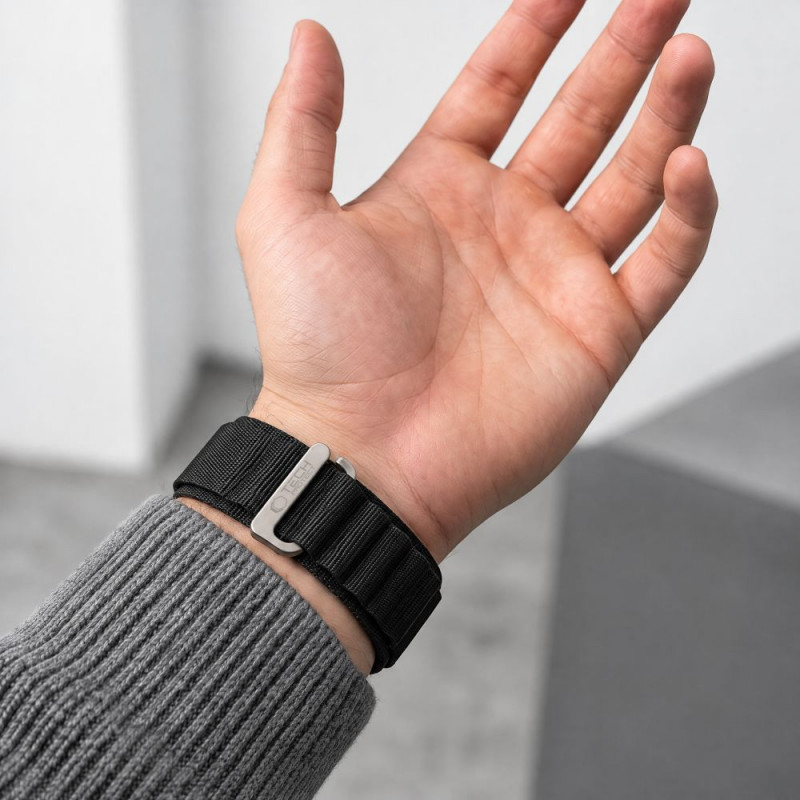 Tech-Protect Nylon Pro Apple Watch 8 / 9 / 10 / 11 / 12 / SE / Ultra 44/45/46/49 mm Λουράκι ρολογιού, Μαύρο