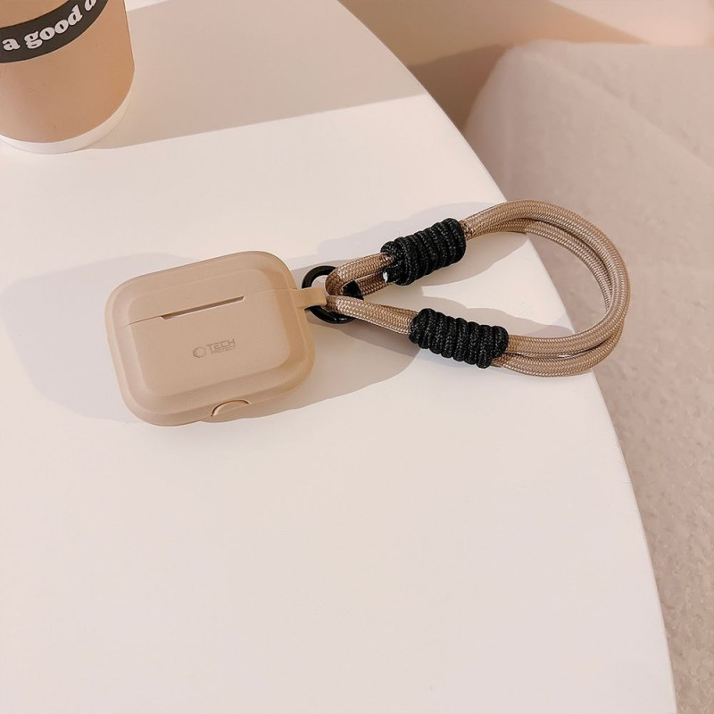 Θήκη Tech-Protect Silicone Rope για Apple AirPods Pro 1 / 2, Cafe Latte