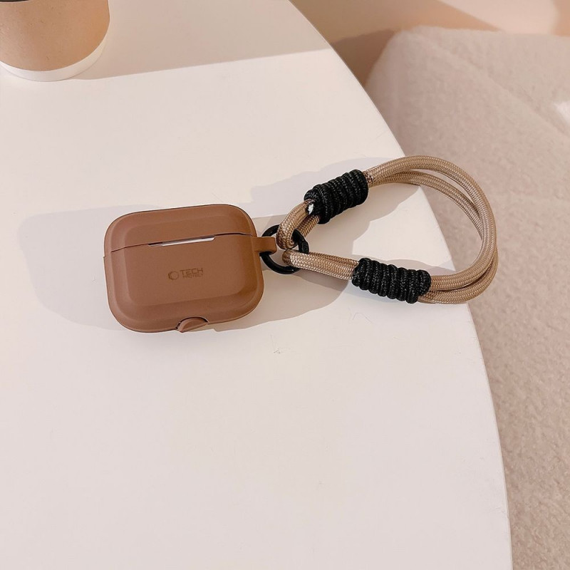 Θήκη Tech-Protect Silicone Rope για Apple AirPods Pro 1 / 2, καφέ σοκολάτας