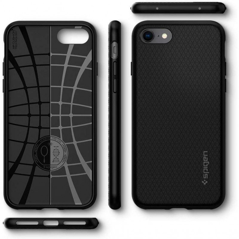 Θήκη Spigen Liquid Air για Apple iPhone SE 2022 / SE 2020 / 8 / 7, μαύρη