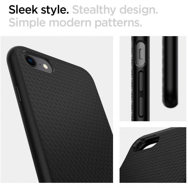 Θήκη Spigen Liquid Air για Apple iPhone SE 2022 / SE 2020 / 8 / 7, μαύρη