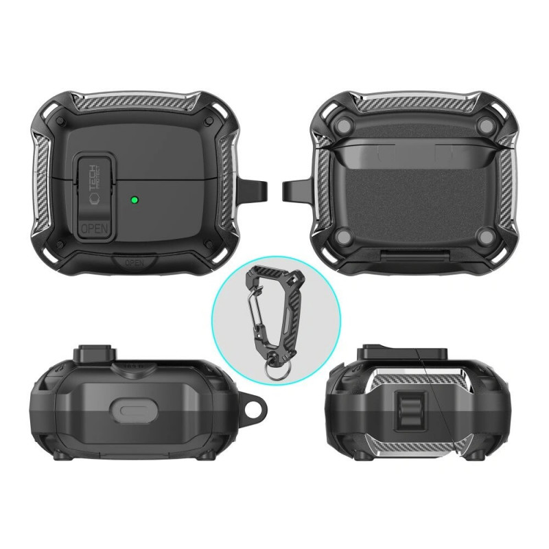 Θήκη Tech-Protect Carbonox MagSafe THP4736 για Samsung Galaxy Buds 3 / 3 FE / 3 Pro, Μαύρη