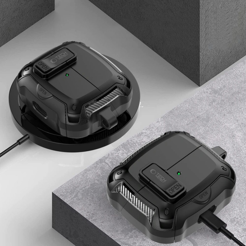 Θήκη Tech-Protect Carbonox MagSafe THP4736 για Samsung Galaxy Buds 3 / 3 FE / 3 Pro, Μαύρη