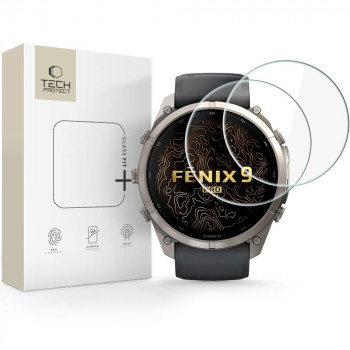 Tech-Protect Glass Fit+ Διαφανές Σκληρυμένο Γυαλί για Garmin Fenix 9 Pro 51 mm (2 τεμ.)