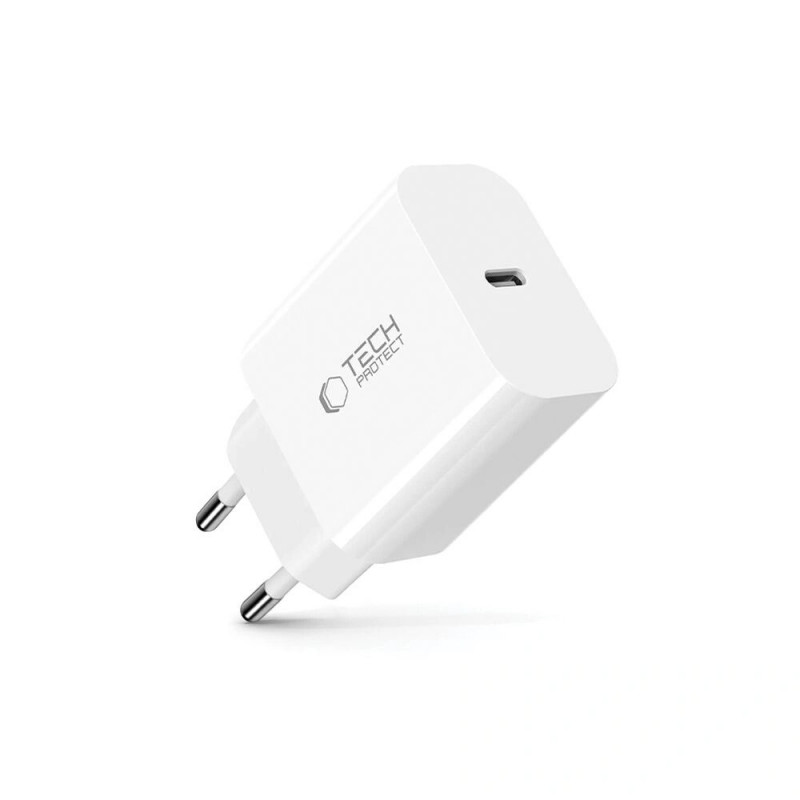Tech-Protect NC20W Φορτιστής Τοίχου 1 θύρας USB-C PD20W, Λευκό